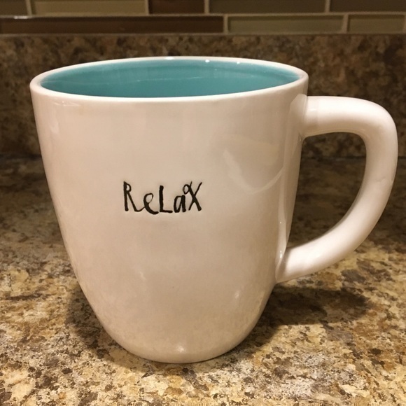 Rae Dunn Relax Mug with Aqua Blue Interior - Picture 1 of 6